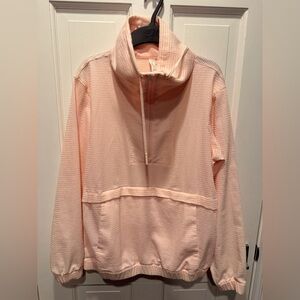 Lululemon Blush Pink Waffle-Knit Quarter Sports Jacket Zip Pullover